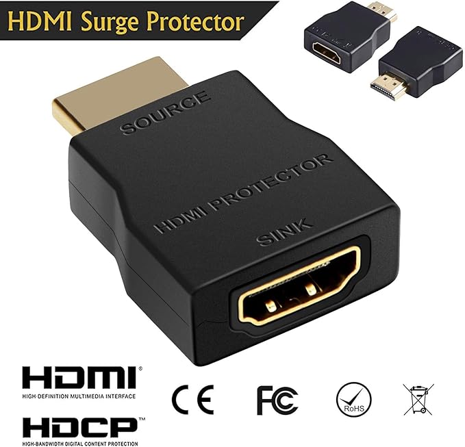 NEWCARE HDMI Surge Protector, Mini Portable HDMI 1.4 Protector for ESD and Surge Protection, Support HDCP 4K 30Hz - 1 Pack
