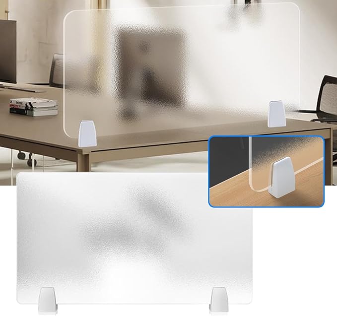 Privacy Dividers for Student Desks| Acrylic Free Standing Office Partitions| Desk Privacy Panel for Table Standing Sound Proof Desktop Office Classroom(120X40CM/47.2X15.7IN)
