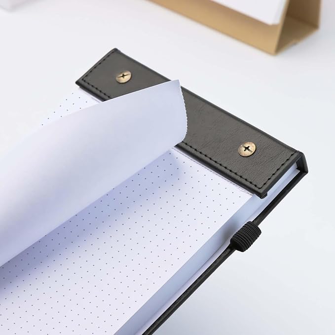Mogoostry A5 Dot Planning Pads 5.9" x 8" Planner To Do List Memo Note Pads Screw Binding Writing Paperboard Notepad, 100 Sheets per Pack, Black