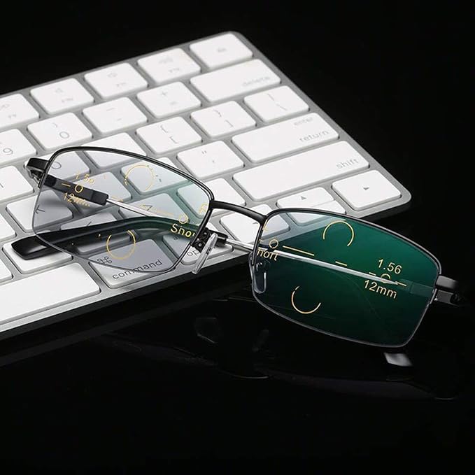 Progressive Multifocus Computer Reading Glasses Blue Light Blocking No Line Lenses Multifocal Readers for Men and Women