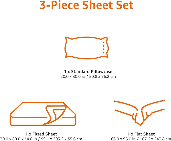 Amazon Basics Lightweight Super Soft, Comfortable Easy Care Microfiber 3-Piece Bed Sheet Set with 14-Inch Deep Pockets, Easy to Wash, Twin XL, Blush Pink, Solid