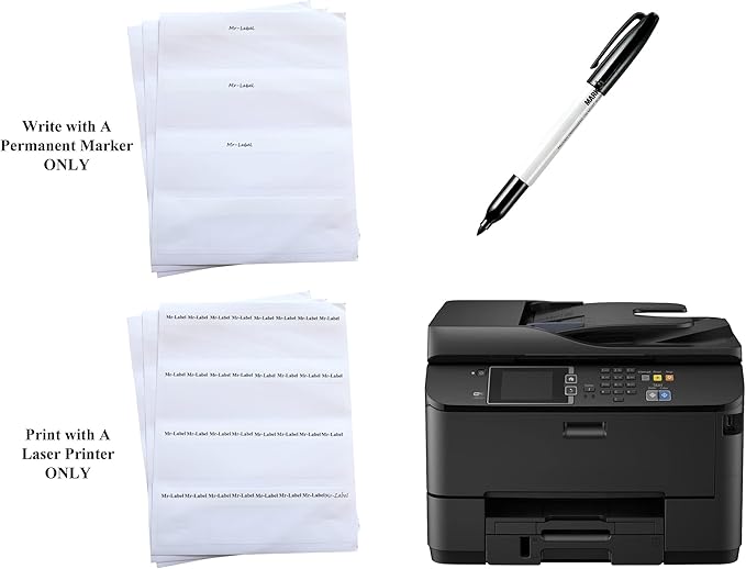 Mr-Label Self-Laminating Wrap Around Cable Labels – Letter Sheet Laser Printer Only – for Wire Marking Identification (Green, 25 Sheets (800 Labels))