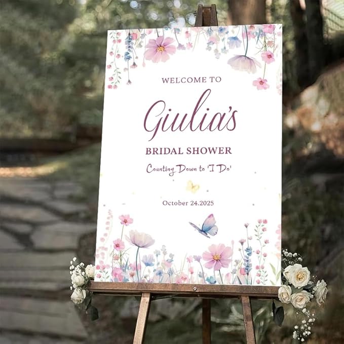 Bridal Shower Welcome Yard Sign, Wedding Shower Welcome Board, Custom Bridal Shower Sign, Elegant Bridal Shower Decor Board#7