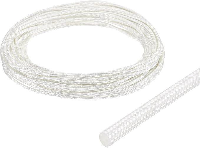 uxcell Insulation Cable Protector,1.5mm/0.06 Inch-15m/49 Feet High Temp Fiberglass Sleeve White