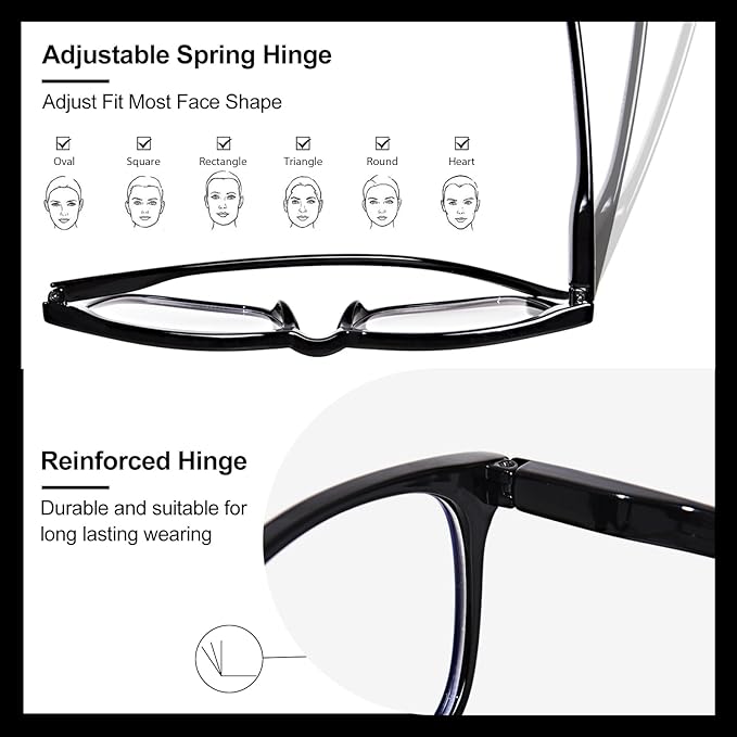 OPTOFENDY Blue Light Blocking Glasses Women Men, Computer Eyeglasses Anti Blue Light Glasses with Anti Eyestrain & UV