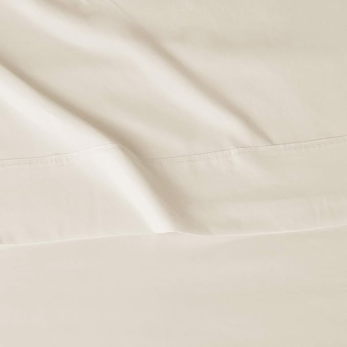 Amazon Basics Lightweight Super Soft, Breathable Easy Care Microfiber 4 Piece Bed Sheet Set with 14-Inch Deep Pockets, Queen, Beige, Solid