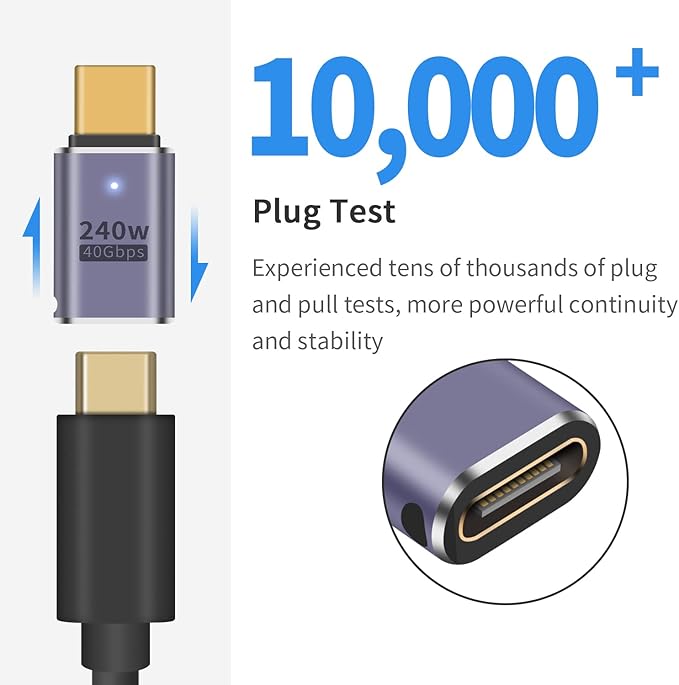 Poyiccot USB C Extender - 240W, 2Pack USB Type C Extension Adapter, 40Gbps USB C Male to Female Adapter for iPad, iMac, MacBook, Thunderbolt