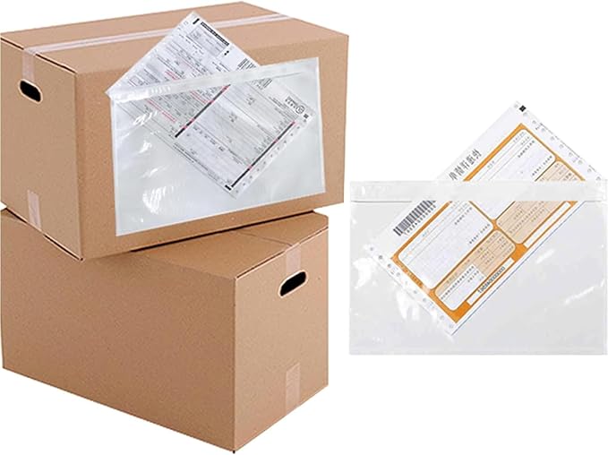 4.5x5.5 Packing List Mailing Envelopes Shipping Envelopes Packing List Clear Adhesive Shipping Label Sleeves Shipping Supplies for Small Businesses(500 Pcs)