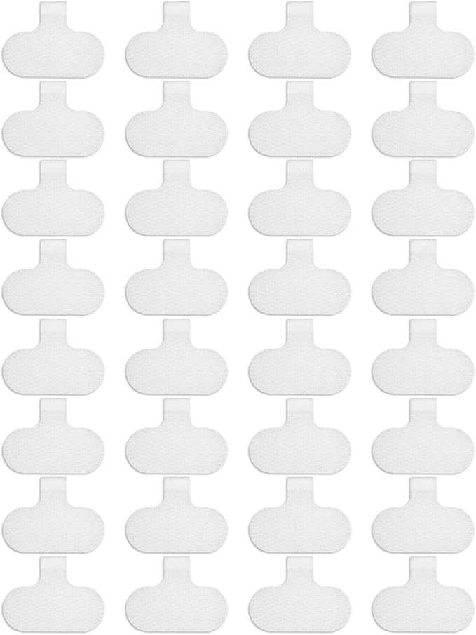 32 Write On Wire Labels - White, 1.2" x 0.63" for Electronics & Computers Cable Management