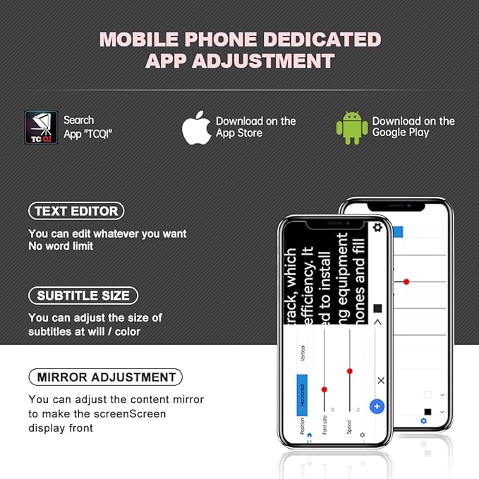 LENSGO TC7S Portable Teleprompter for Phone, One-Second Fold Mini Teleprompter with Remote Control,App Compatible with iPhone & Android for Online Teaching Vlog Live Streaming Interview