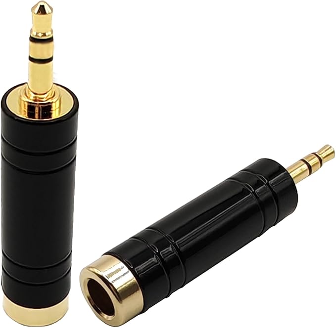 Voluty Tek 6.35MM Female to 3.5MM Male Headphone Adapter 1/4 to 1/8 Audio Stereo Adapter for Headphone 2PCS