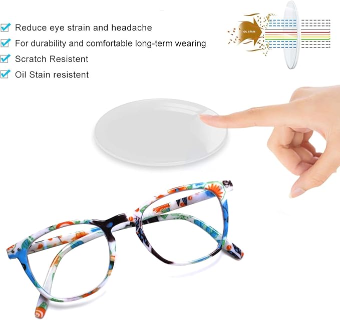 Henotin 3-Pack Blue Light Blocking Reading Glasses,Spring Hinge Computer Readers for Men Women,Anti UV Ray Filter Eyeglasses (readers for women, 2.5)