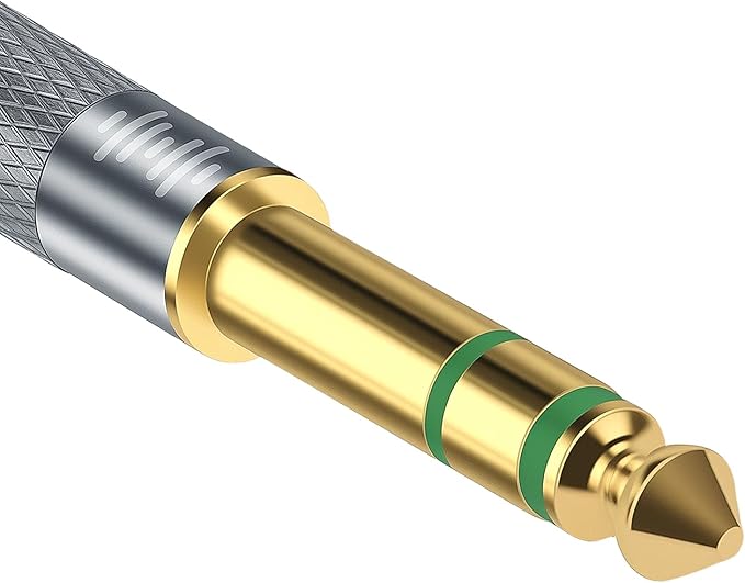 GEEKRIA 6.35mm (1/4") Male to 3.5mm (1/8") Female Jack Stereo Headphones Plug, Aluminum Alloy, Gold Plated Adapter