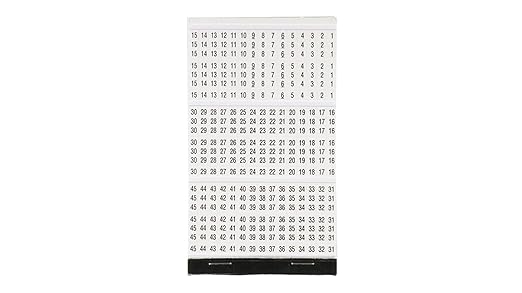 Panduit PCMB-3 Pre-Printed Wire Marker Book, Vinyl Cloth, .22 by 1.38-Inch L, 1 Thru 45 Legends Only
