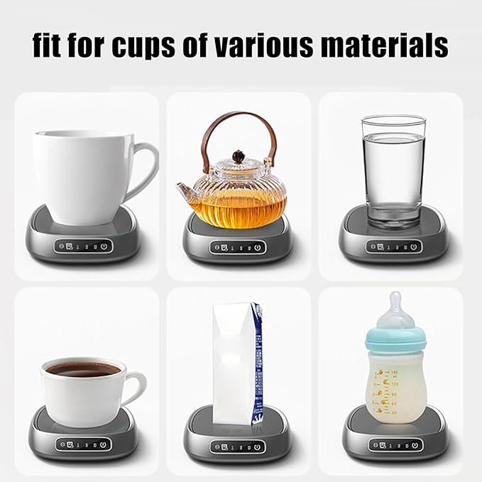 Coffee Mug Warmer - 11x12.5x3.40cm Electric Coffee Cup Warmer for Desk, 55℃ Temperature Control Smart Coffees Heater, for Heating Coffees, Milk, Beverage, Cocoa, for Home Offices Christmas Birthday