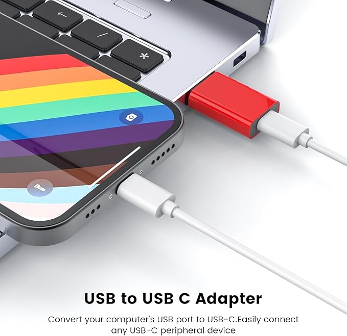 MOSWAG USB C Female to USB A Male Adapter, Compatible with Apple MagSafe Watch 9/8/7/SE/Ultra, iPhone 15/14/13/12 Mini/Pro/Max, iPad, Galaxy Note, Pixel, CarPlay, Wall Plug