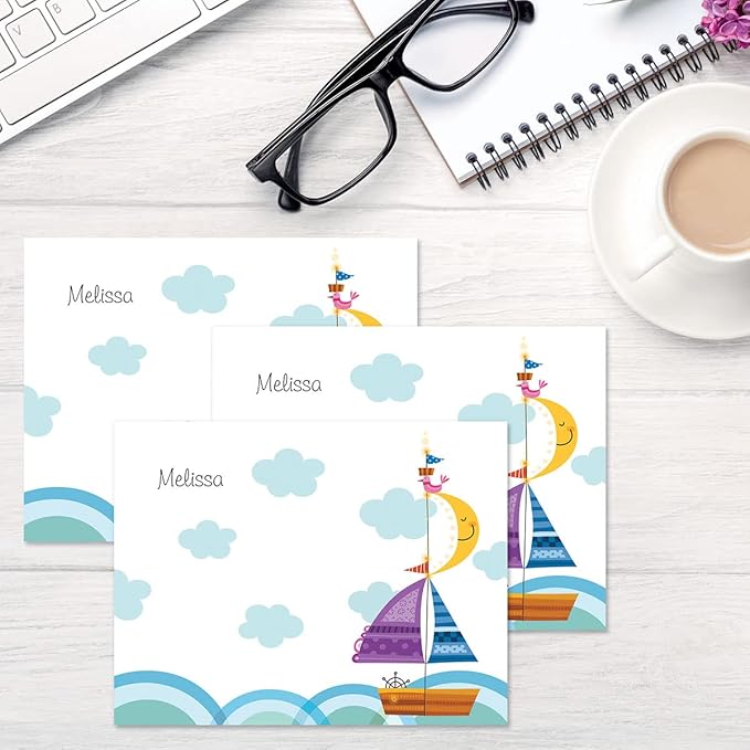 Current Imagination Personalized Note Cards - 24 Cards with White Envelopes, 4¼ x 5½ Inch Size, Blank Stationery, Add Names or Text, For Thank You Notes, Invitations, & Announcements