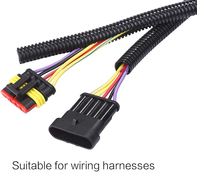 Alex Tech 100ft - 1/2 inch Split Wire Loom Tubing - Black