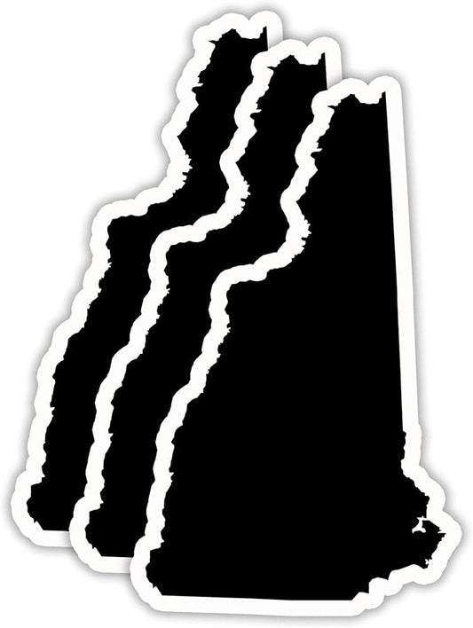 (3PCS) New Hampshire State Map Stickers, US State Stickers - Waterproof Vinyl Decals for Tumblers, Water Bottles, Laptops, Books, Scrapbooks, Great for New Hampshire Lovers 3 x 1.8 Inch