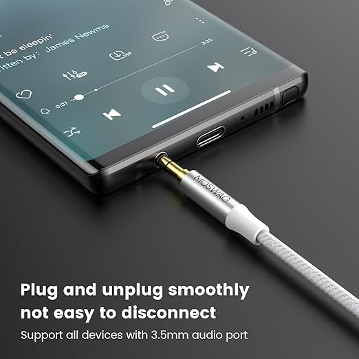 MOSWAG 10FT/3Meter 3.5mm Extension Cable Audio Male to Female Stereo Extension Adapter Nylon Braided Cord Compatible for Home/Car Stereos Smartphones Headphones Tablets Media Players and More