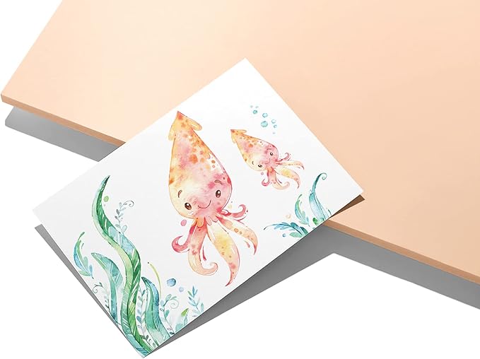 Twigs Paper - Assorted Ocean Animals Greeting Cards - Stationery Cards with Envelopes - Thank You Card - Blank Note Cards - Greeting Cards for All Occasions - Made in USA (5.5 x 4.25, Set of 12)