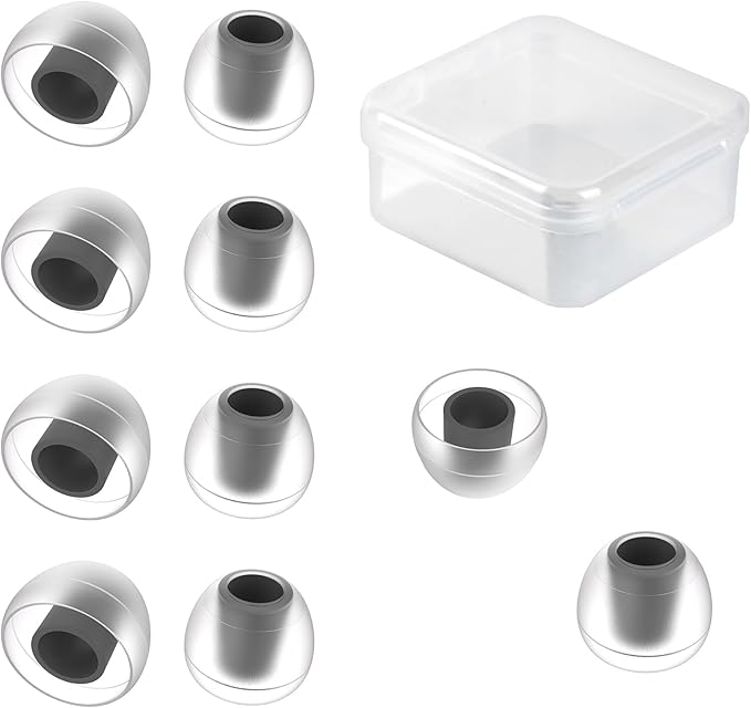 5 Pairs KBEAR 07 Ear Tips, KINBOOFI Silicone IEM Eartips Earbuds for KZ ZST ZS10 PRO AS10 ZSN ZSN ZSN PRO X ZSN PRO ZAR ZS10 PRO X Wired Earbuds Headphone (Black,M-/M-/M-,5 Pairs)