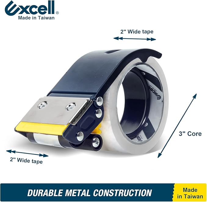 Excell Packaging Tape Dispenser (up to 2" Wide) Hand Held Tape Dispensers, Use for Home, Office, Gifts Store and Warehouse