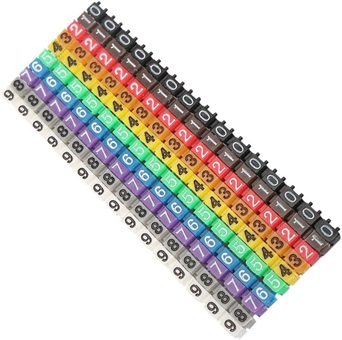 Clip on Wire Markers Wire Number Labels Colorful Cable Numbering Marker Tube for Marking The Color Coded Cables(150PCS -1.5MM 1.5)