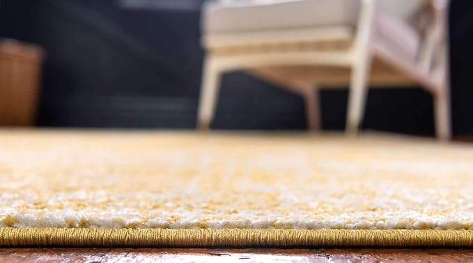 Unique Loom Bromley Collection Area Rug - Wells (7' 1" x 10' Rectangle, Yellow/ Ivory)