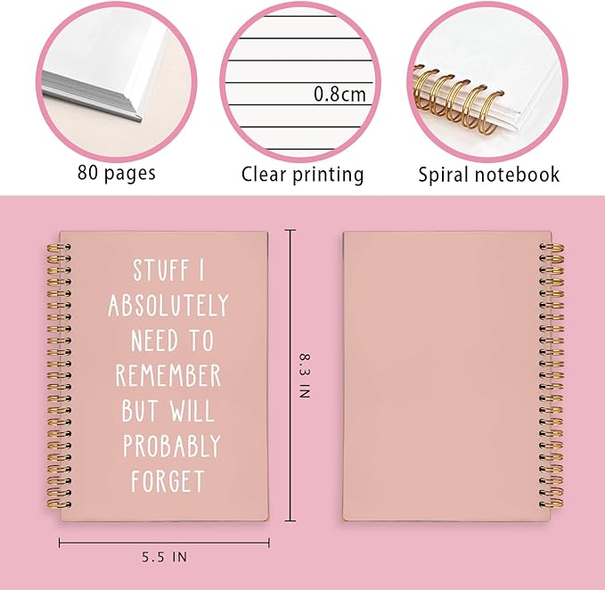 LIANGW Funny Notebooks Journal, Sarcastic Notebooks for Work, Funny Office Gifts for Coworkers, Funny Notebooks for Work, Office Humor Gifts, Black Hardcover Spiral Notebook 5.5x8.3 Inch(pink)