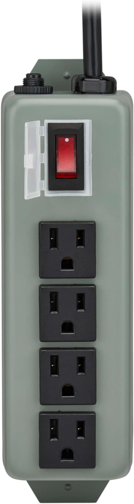 Eaton Tripp Lite series 4-Outlet Heavy Duty Power Strip, Metal, Mountable (Wall Mount & Under Desk), 6ft Extension Cord, On/Off Switch Cover, Industrial Garage Shop Work Bench Applications (UL603CB-6)