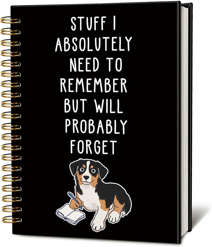 LIANGW Funny Australian Shepherd Dog Gifts Spiral Notebook Journal, Pet Dog Mom Lovers Owner Gifts Journal for Writing, Bernese Mountain Dog Gift for Women, Dog Office Stuff Supplies, 5.5x8.3 Inch