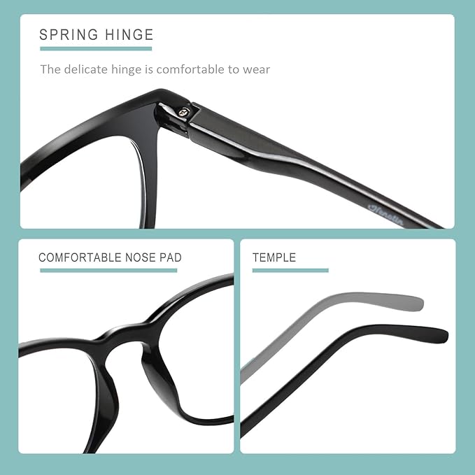 Henotin 3-Pack Blue Light Blocking Reading Glasses,Spring Hinge Computer Readers for Men Women,Anti UV Ray Filter Eyeglasses (Mixed Color-3, 1.50, Diopters)