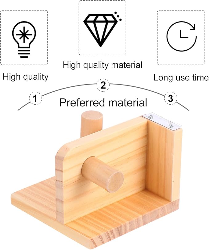 JOINPAYA Wooden Tape Dispenser and Cutter Stationery Tape Holder Desktop Cutting Tool Creative Office Seat for Packaging and Crafts