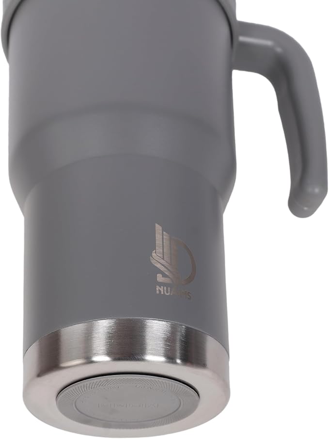 40 Oz Tumbler with Handle & Straw Lid, Insulated Stainless Steel Vacuum Flask, Double Wall Thermal Car Cup for Hot & Cold Drinks, Leak Proof, BPA Free (Dark Gray)