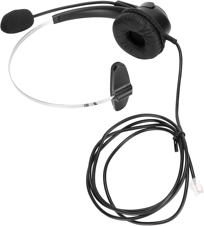 ChuyTrading Telephone Headset RJ9 Earphone with 330° Adjustable Microphone, Phone Headset for Office and Home, Noise Cancelling Call Center Headset with Comfortable Ear Cushions, Compatible wi