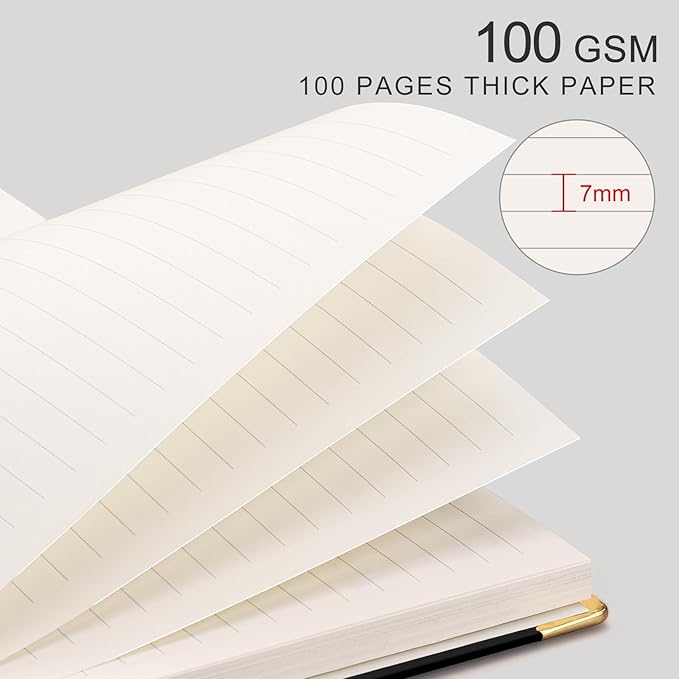 EMSHOI Meeting Notebook for Work - A5 Half Meeting Half Note Planner, 140 Pages, 100GSM Thick Paper, Hardcover, Project Organizer for Women Men Office, Business, Note Taking, 6"x8.3" - Black