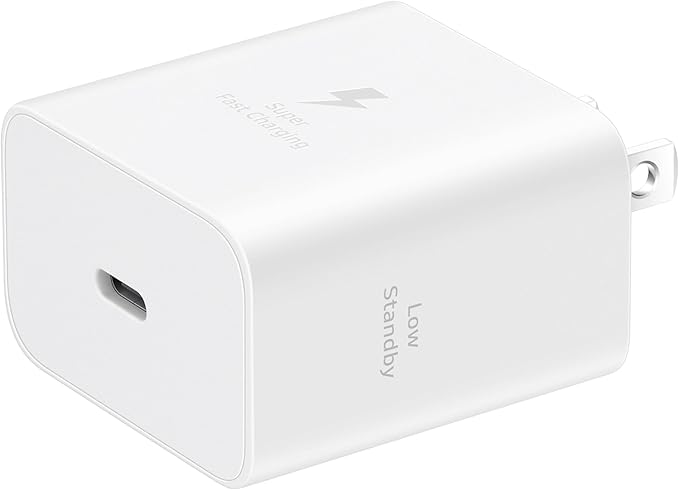 Samsung 45W Wall Charger Power Adapter with Cable Included, Super Fast Charging for Galaxy Phones, Tablets and USB Type C Devices, Low Standby Power Consumption, EP-T4511XWEGUS, White