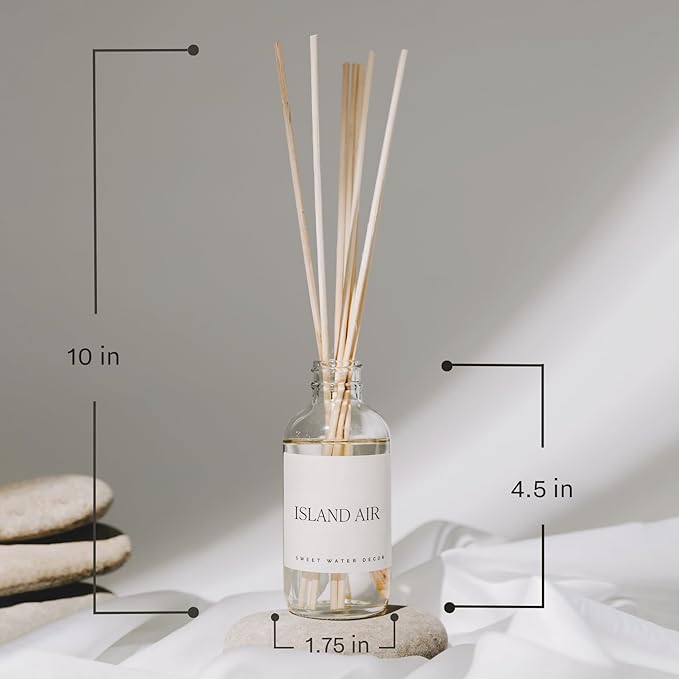 Sweet Water Decor Christmas Reed Diffuser Set - Fresh Cut Trees, Orange, and Cloves Holiday Reed Diffuser for Home with Long Lasting Fragrance - Non-Toxic Oil Reed Diffuser Made in The USA