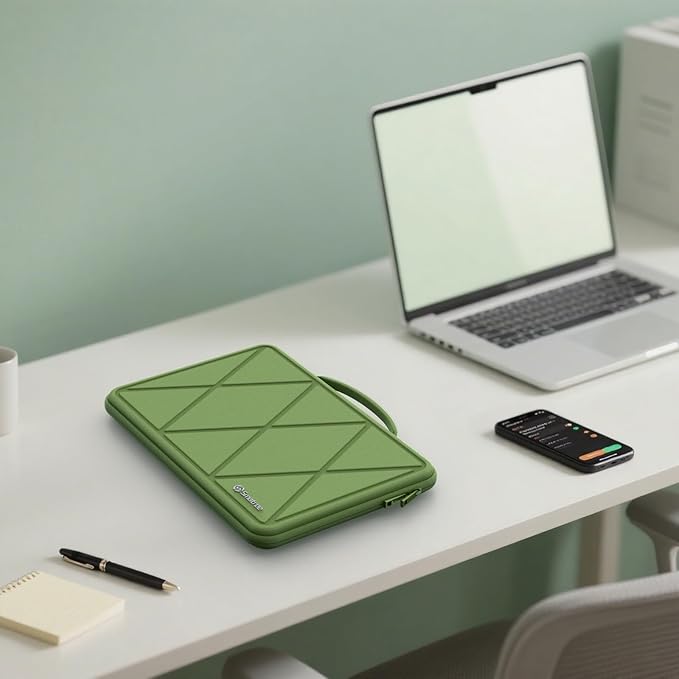 Smatree Hard EVA Protective Sleeve Compatible for 14 inch ASUS Chromebook Plus C425, for Zenbook 14 UM425QA/UX425, Waterproof and Anti-Shock Sleeve Case, Green (X8039TG)