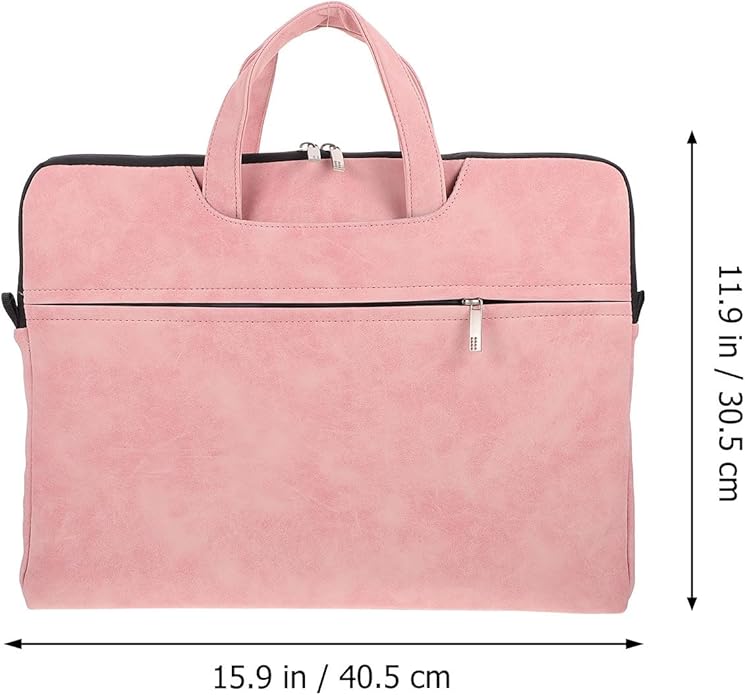 Veemoon Laptop Tote Bag for Women 15.6-Inch Pink Waterproof Laptop Shoulder Bag with Adjustable Strap Portable Tablet Computer Handbag for Work and Travel
