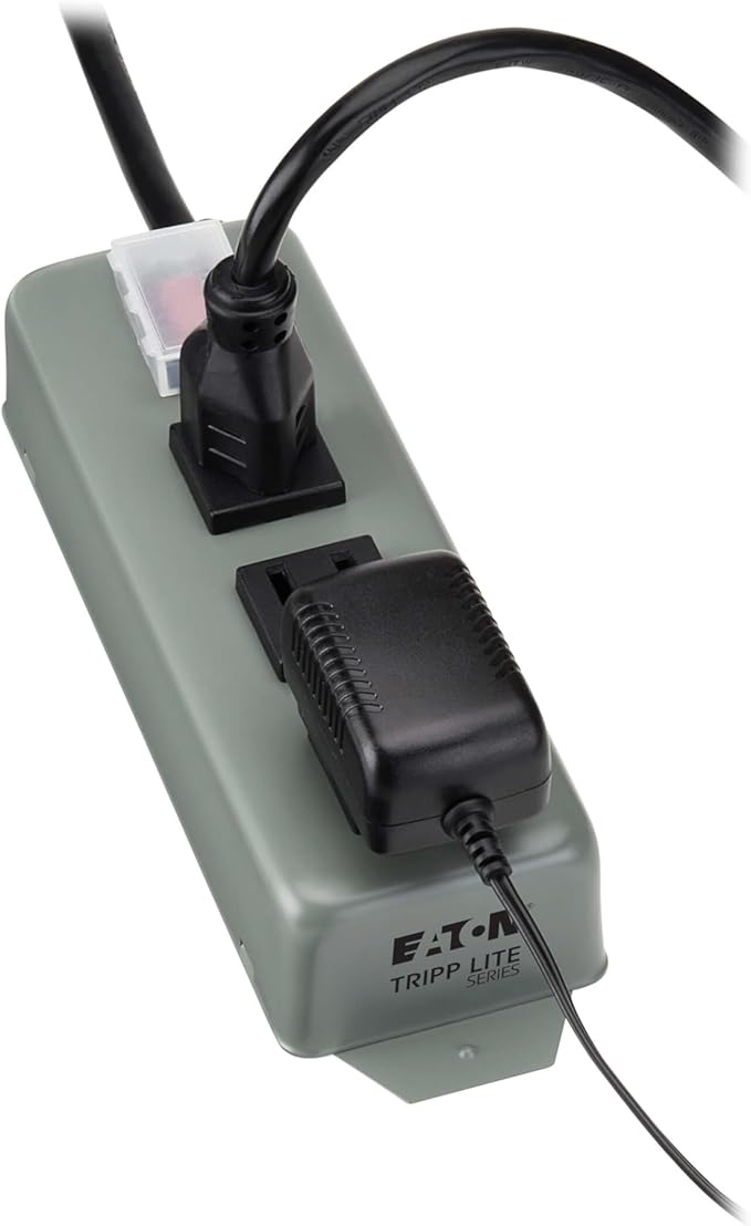 Eaton Tripp Lite Series 3-Outlet Heavy Duty Power Strip, Metal, Mountable (Wall Mount & Under Desk), 6ft Extension Cord, On/Off Switch Cover, Industrial Garage Shop Work Bench Applications (3SP)