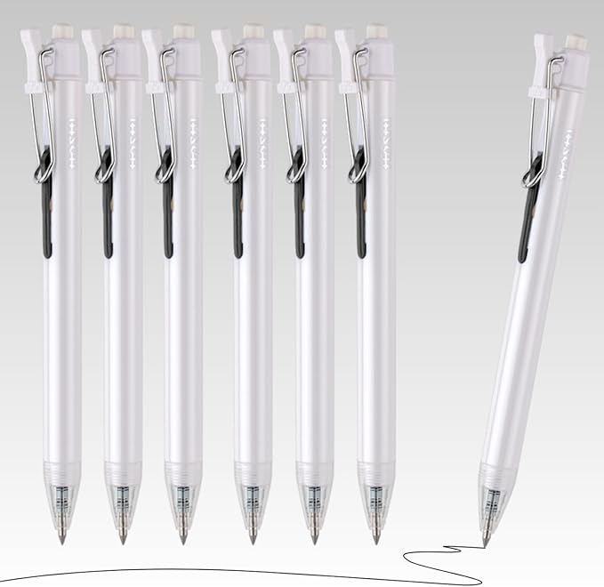 Thien Long Hoshi 6 PCs Premium Retractable Gel Pens Black Ink, 0.5mm Fine Point, Auto-Lock Pocket Clip, Quick-Dry Japanese Ink - Perfect for Teacher, College, School & Office Supplies