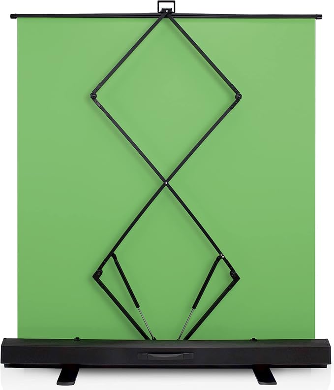 【Wider Style】 KHOMO Gear Green Screen 84 x 84 inch – Extra Large Pull Down Backdrop – Portable Collapsible Roll Down Projector Screen – Green Screen for Video, Streaming, and Photography