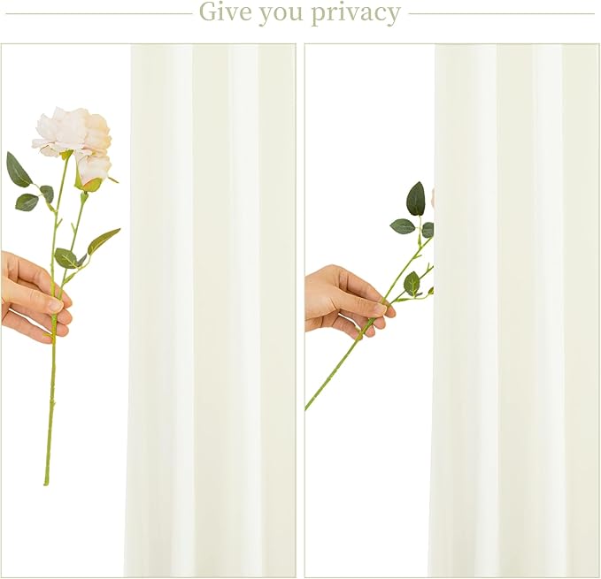 6 Panels Ivory Backdrop Curtain for Wedding Parties Wrinkle Free Ivory Photo Curtains Backdrop Drapes Fabric Decoration for Baby Shower Photoshoot 30ft(W) x 10ft(H)