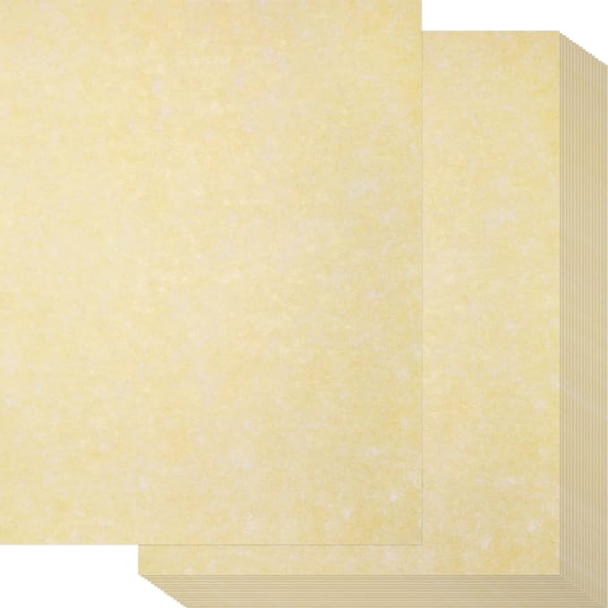 Epakh 100 Pcs Old Age Parchment Paper 8.5 x 11 Inch Standard Letter Vintage Colored Old Parchment Semblance Double Side Printing Paper (Light Beige)