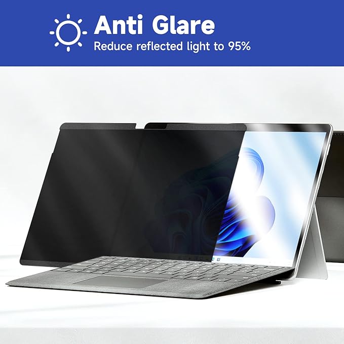IPROKKO Magnetic Privacy Screen for Microsoft Surface Pro 11/10/9/8/X, Surface Pro Privacy Filter 13 Inch, Anti-Glare Blue Light Laptop Computer Monitor Screen Protector