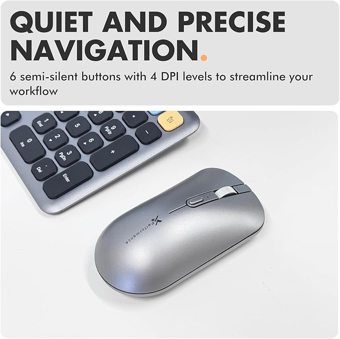 X9 Wireless Bluetooth Keyboard and Mouse Combo (Bluetooth, 2.4Ghz, USB C Wired) - Multi-Device Rechargeable Slim Keyboard and Mouse for Laptop, Windows, PC, Mac, iPad iOS, Android