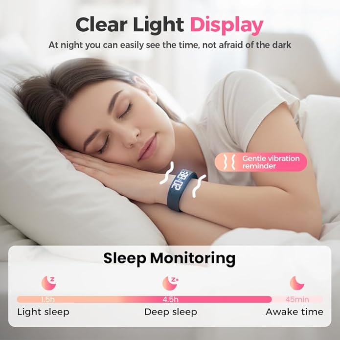 Vibrating Alarm Clock Watch, 2026 New Wristband, Rechargeable Silent Alarm for Deep Sleepers, LED Display Vibrating Alarm Watch for Elderly