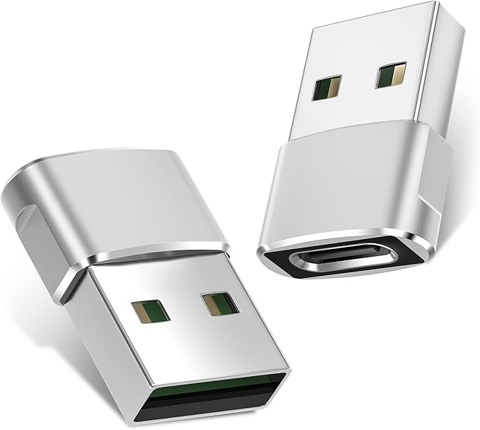 Basesailor USB to USB C Adapter 2 Pack,Type C Female A Male Charger Converter for Apple Watch Ultra iWatch 8 7 SE,iPhone 15 14 13 12 Pro,Airpods 2,iPad 8th 9th 10th Air 4th 5th Mini 6th Generation,OTG